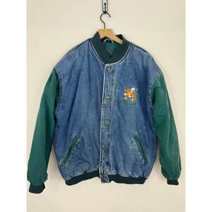Vintage Miami Hurricanes Denim Varsity Jacket MV Sport Size L